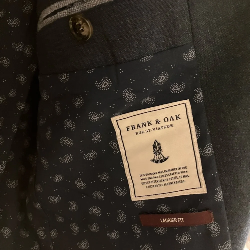 Frank & Oak Men’s size 38 Blue Wool Blazer